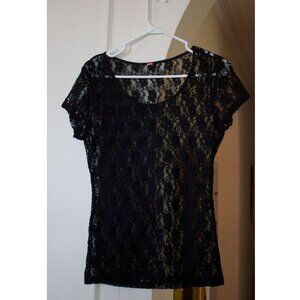 Black Lace Sheer Top / Size XL/ Never Worn